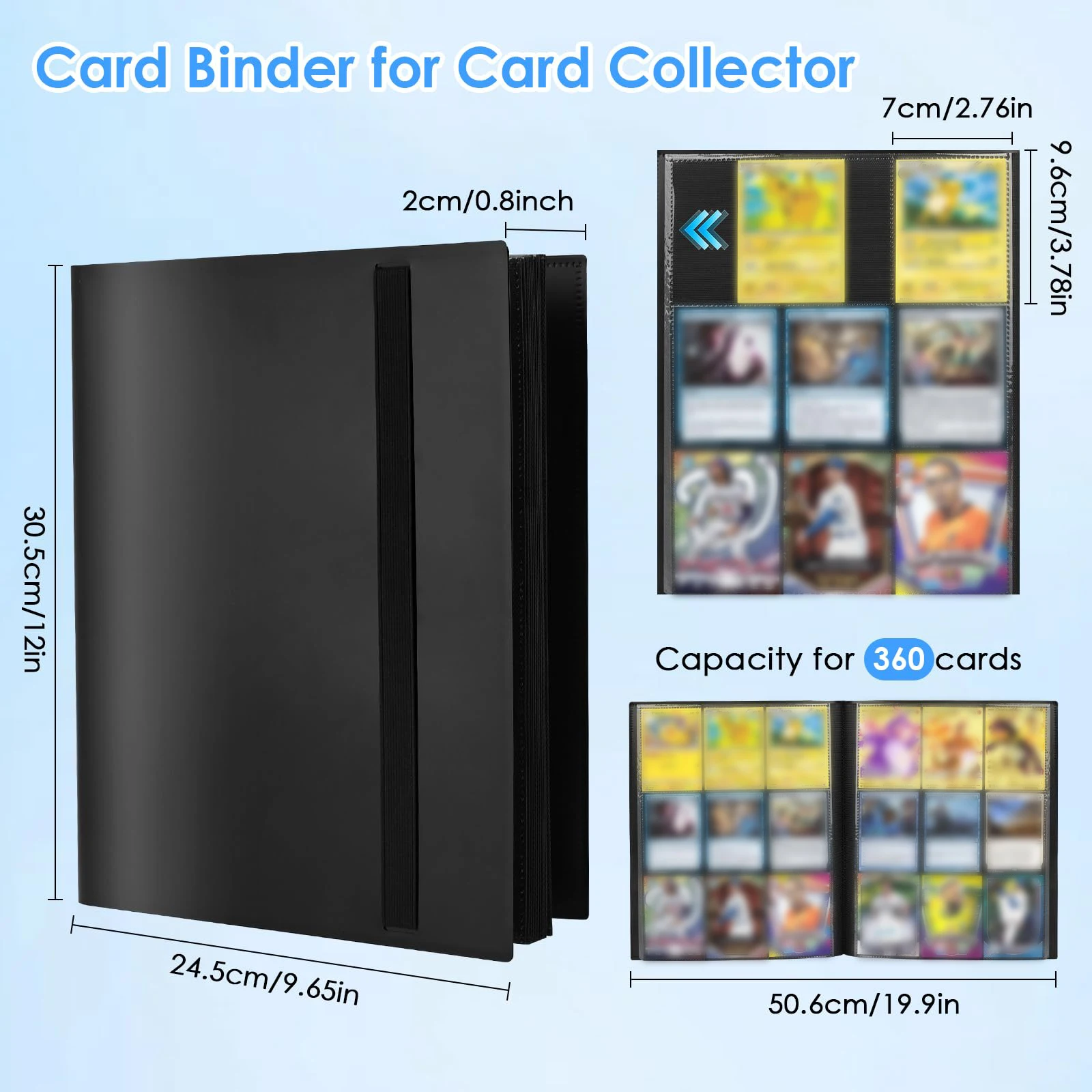 9-Pocket Card Binder (360 Cards) Protective Durable Album Storage For MTG TCG & Sports Cards Collector’s Dream Notebook