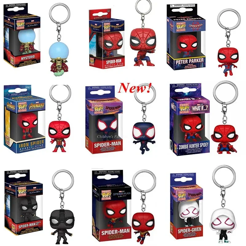 NEW FUNKO POP Spider-Man Spider-GWEN GREEN GOBLIN ZOMBIE HUNTER SPIDEY Peter Parker Mysterio Keychain Vinyl Figure Toys