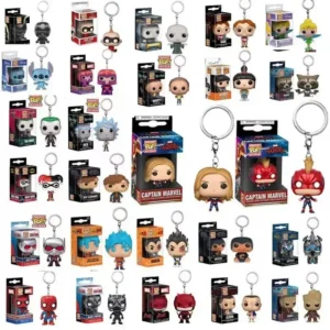 FUNKO Captain America Inro Man Deadpool Spider Man Thanos Thor Keychain Toys Vinyl Doll Collectible Toy Figures Best Kid Gift