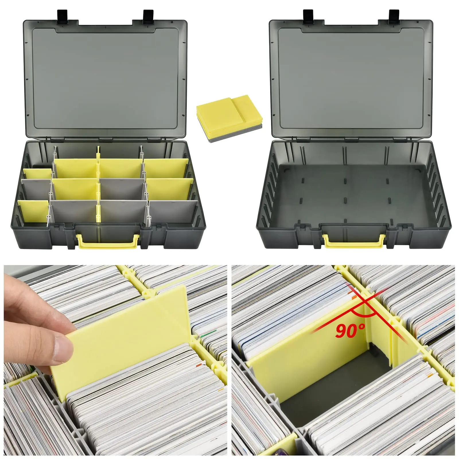 Trading Card Storage Box, 2300+ Playing Card Case Holder Organizer Compatible with PM TCG/for Yugioh/for CAH/for Phase 10 - Image 3