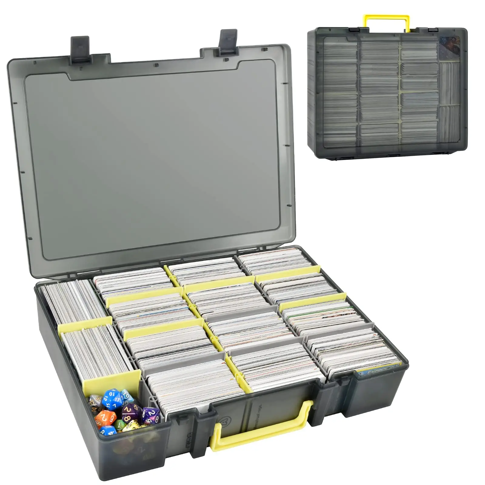 Trading Card Storage Box, 2300+ Playing Card Case Holder Organizer Compatible with PM TCG/for Yugioh/for CAH/for Phase 10