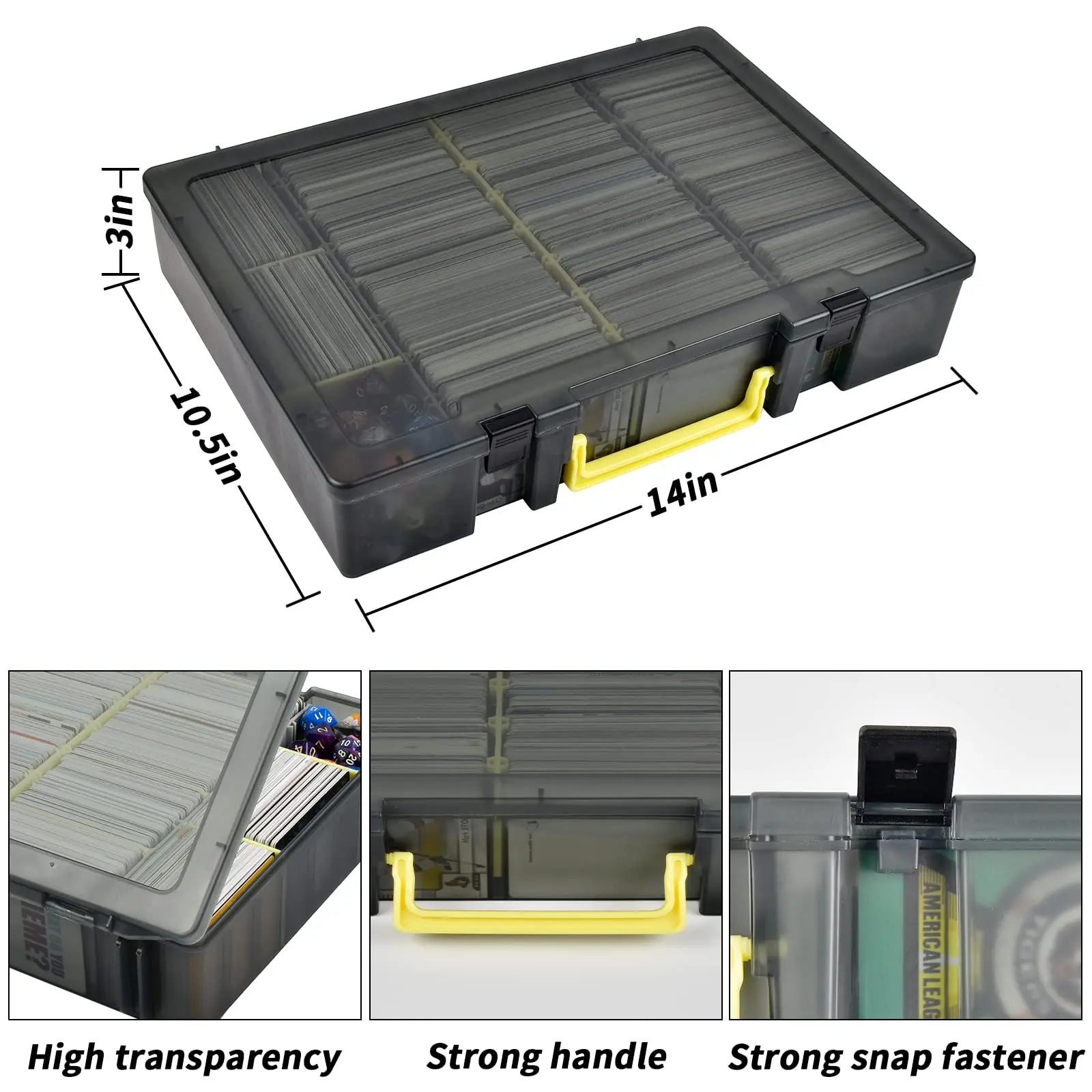 Trading Card Storage Box, 2300+ Playing Card Case Holder Organizer Compatible with PM TCG/for Yugioh/for CAH/for Phase 10 - Image 4
