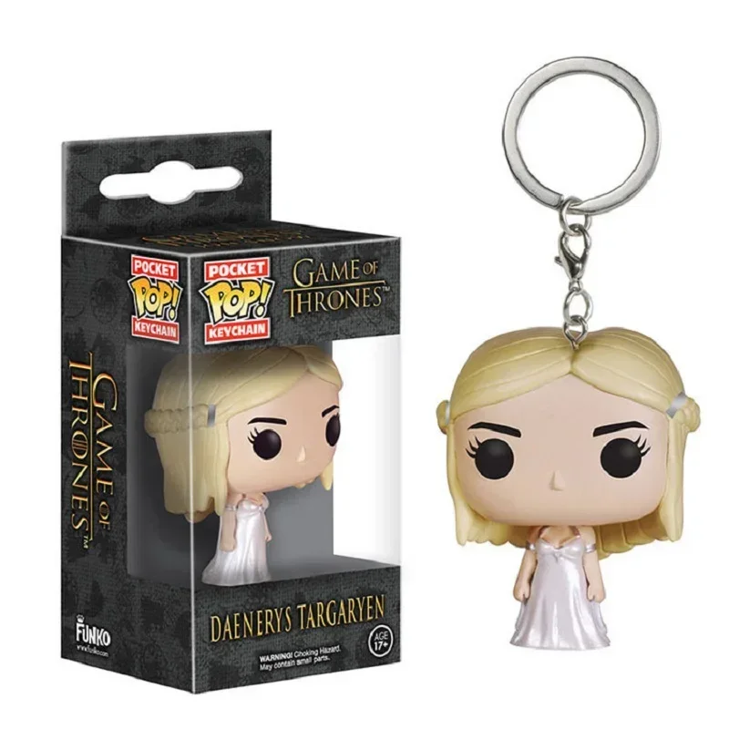 FUNKO pop Movie TV Game of Jon Snow Daenerys Davos Ghost Night King Thrones Tylion Drogon KeyChain Figure Model Collectible Toys - Image 9